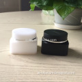 square plastic black cosmetic jars